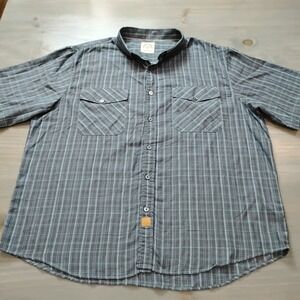 Customized Version by Dubinik Mens 2XL Navy Pale Green Plaid Short Sleeve Bamboo